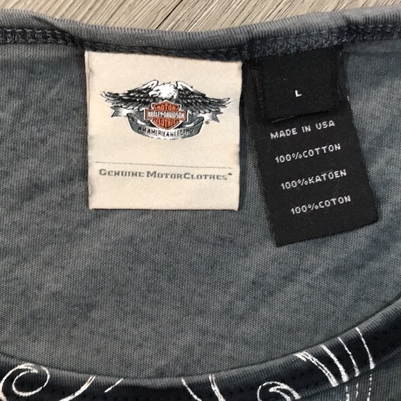 Harley-Davidson Motorcycles Scoop Neck Light Weight Screen Print Tee size L - Picture 5 of 8